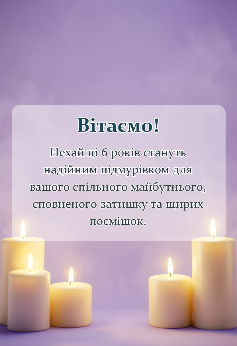 унікальна листівка - картинки з річницею весілля 6 років своїми словами