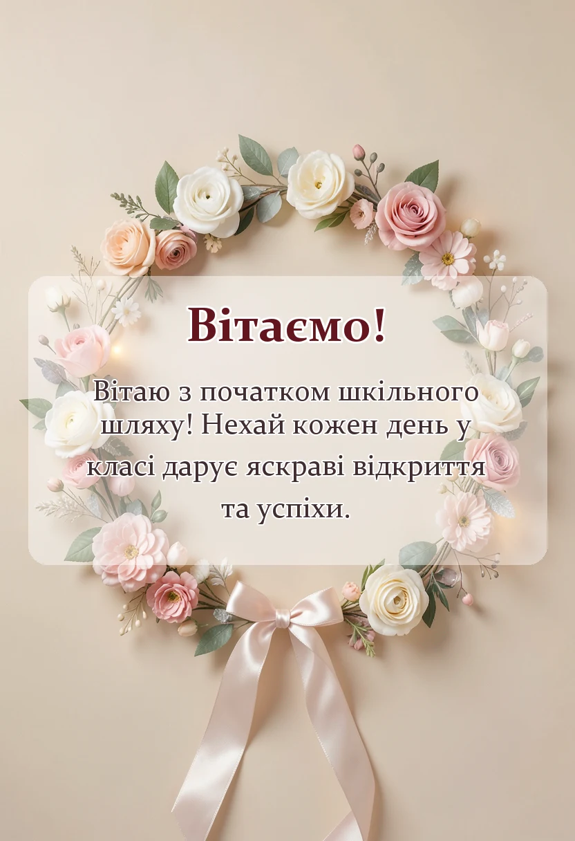 вітальна листівка - привітання з першим класом