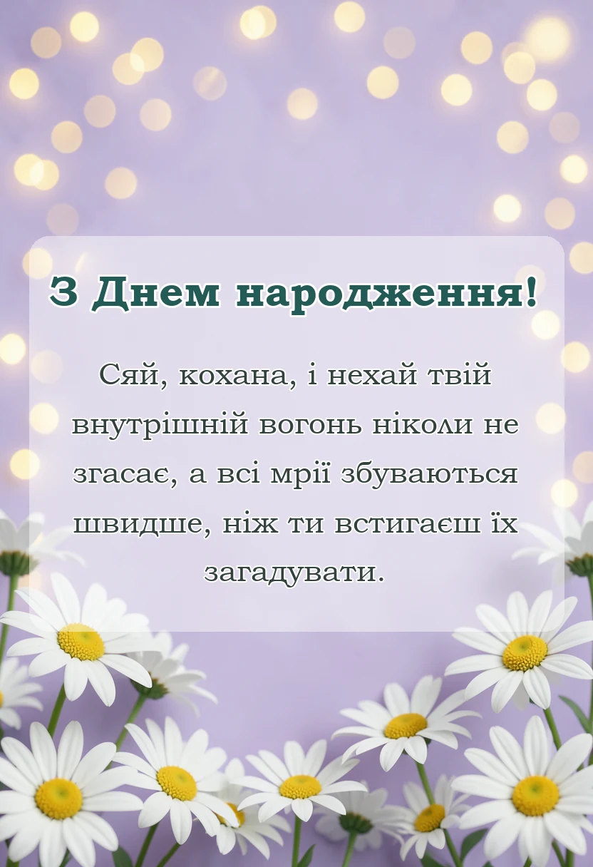 листівка з побажанням - привітання з днем народження подрузі
