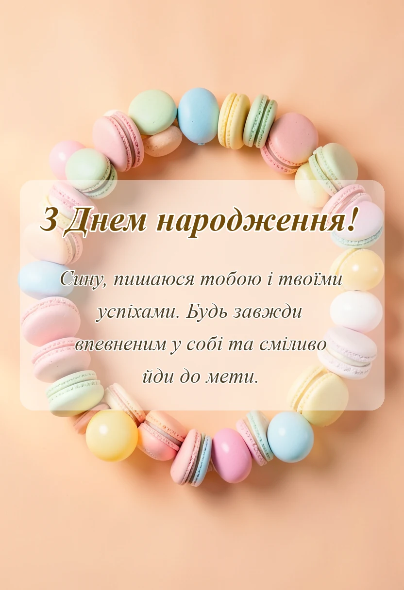 святкова картинка: привітання з днем народження сину