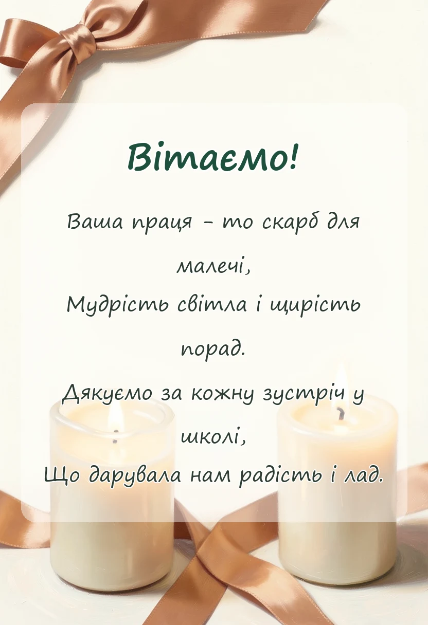 красива листівка: вірші подяки першій вчительці своїми словами