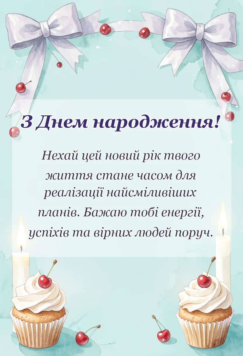 святкова картинка: привітання з днем народження другу
