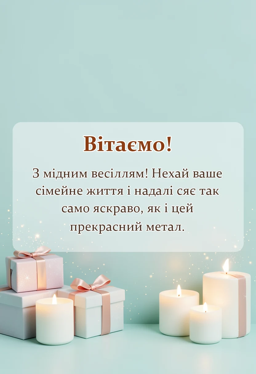 листівка з побажанням - мідне весілля привітання
