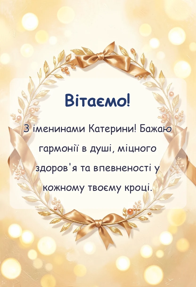 красива листівка: привітання з днем ангела катерини