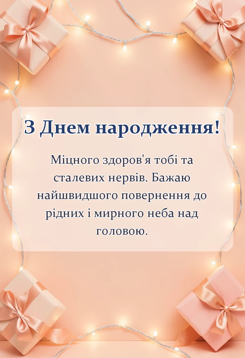 унікальна листівка - привітання з днем народження військового