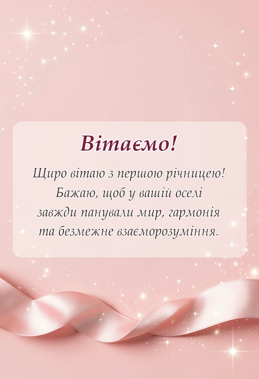 вітальна листівка - привітання на річницю весілля ситцеве