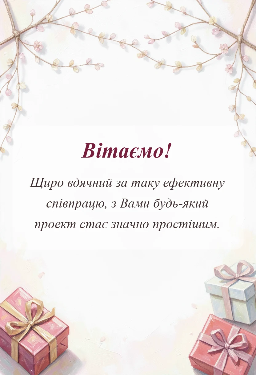 вітальна листівка - слова подяки колезі