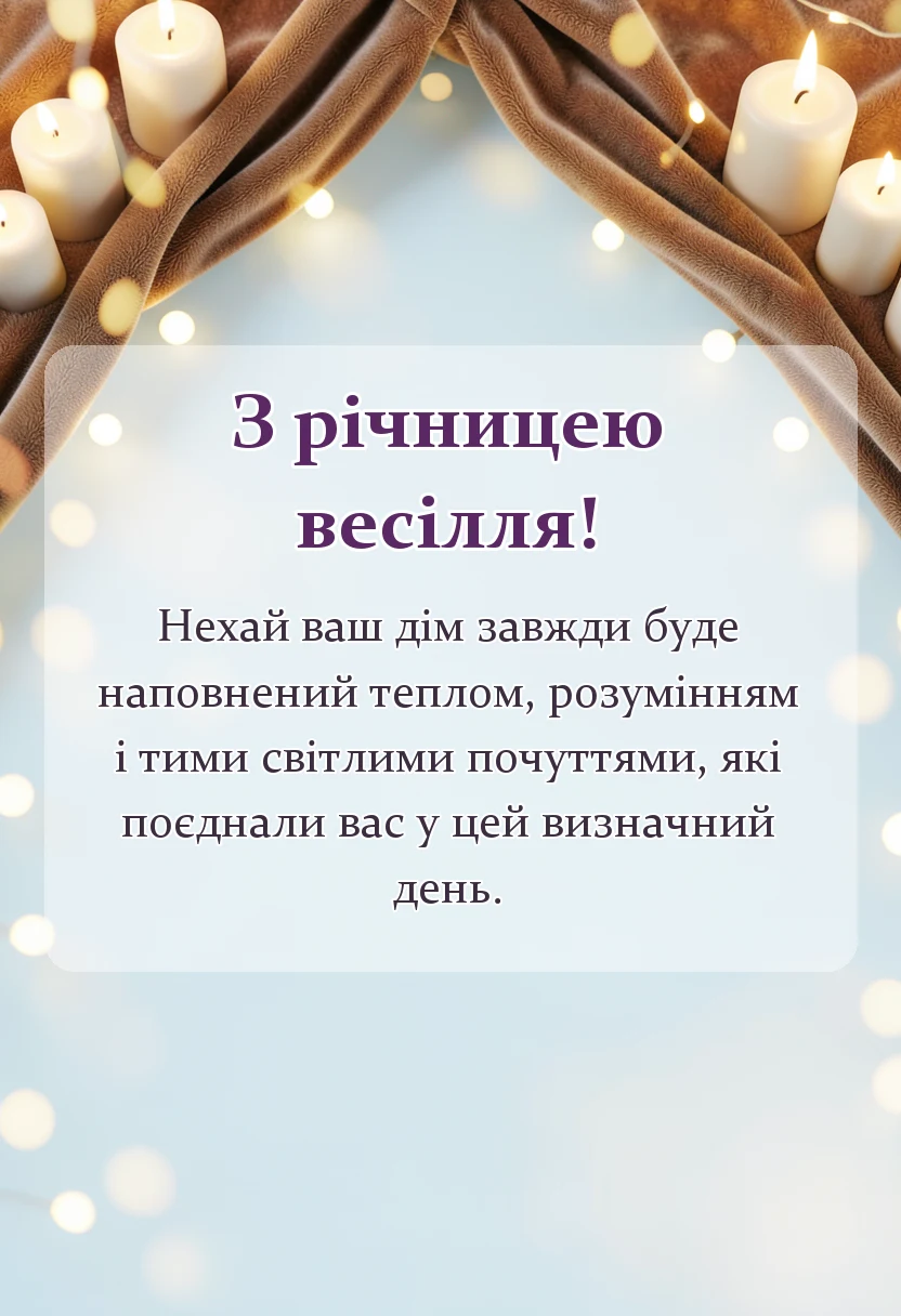 святкова картинка: зворушливі привітання з річницею весілля