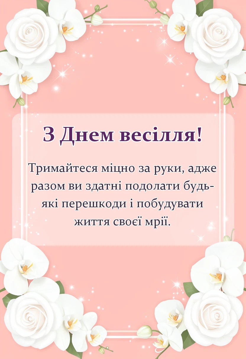 святкова картинка: гарний тост на весілля