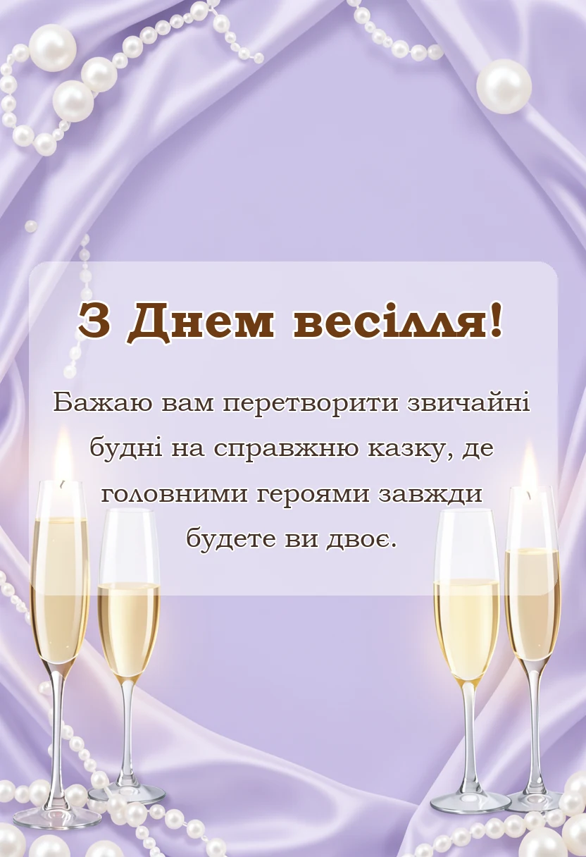 унікальна листівка - короткі привітання з весіллям своїми словами