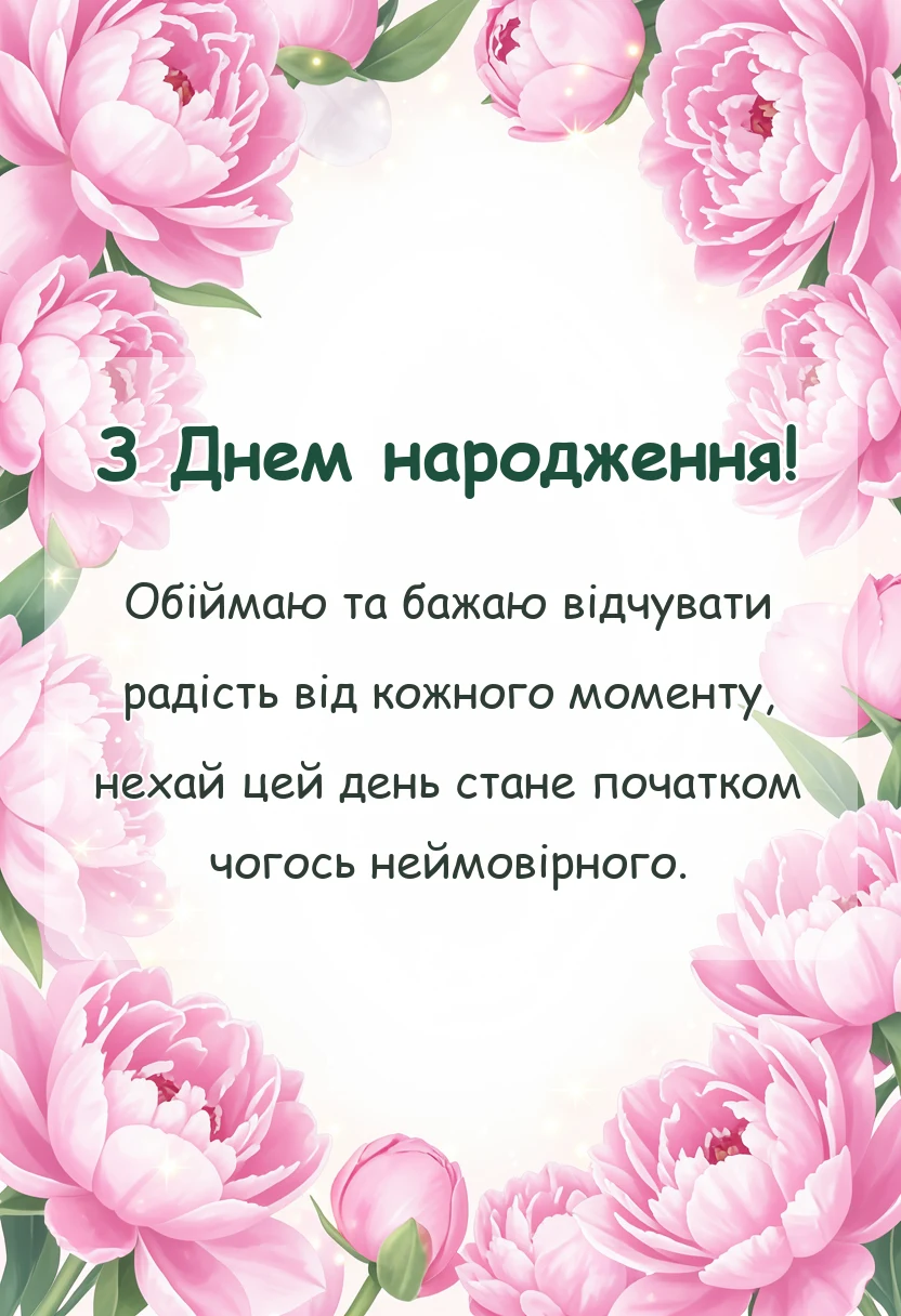 унікальна листівка - короткі привітання з днем народження своїми словами картинки