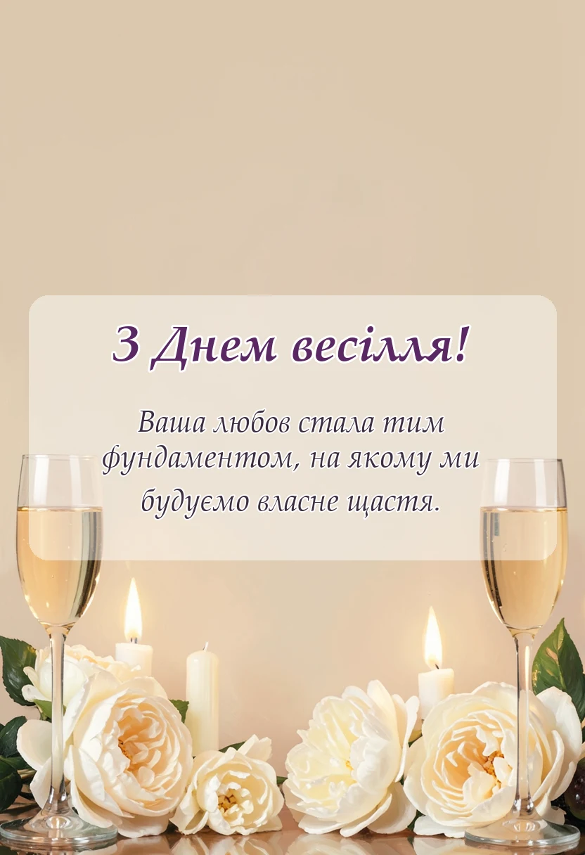 вітальна листівка - подяка батькам на весіллі вірш
