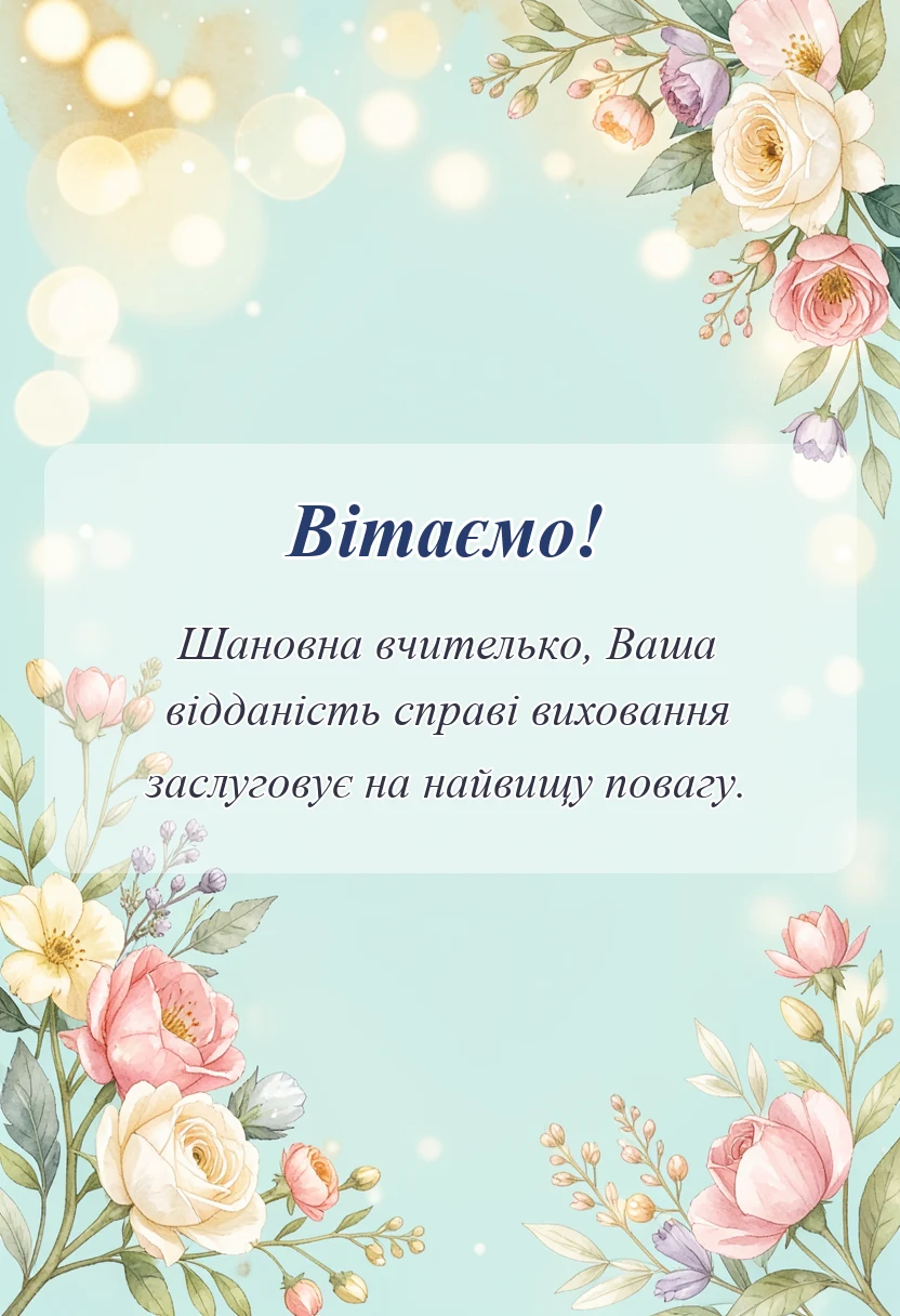 унікальна листівка - вірші подяки першій вчительці