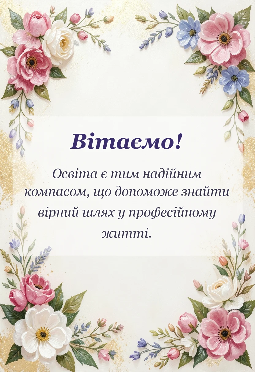 красива листівка: привітання з випускним