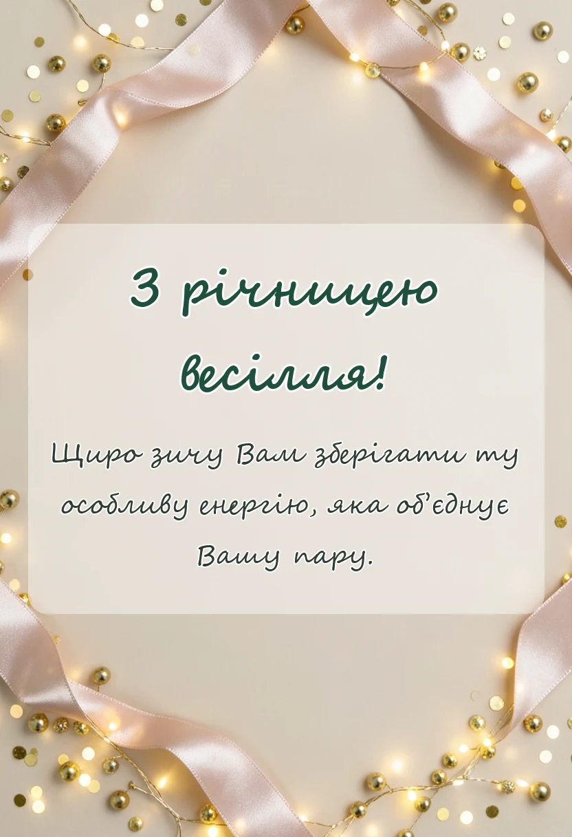 унікальна листівка - зворушливі привітання з річницею весілля