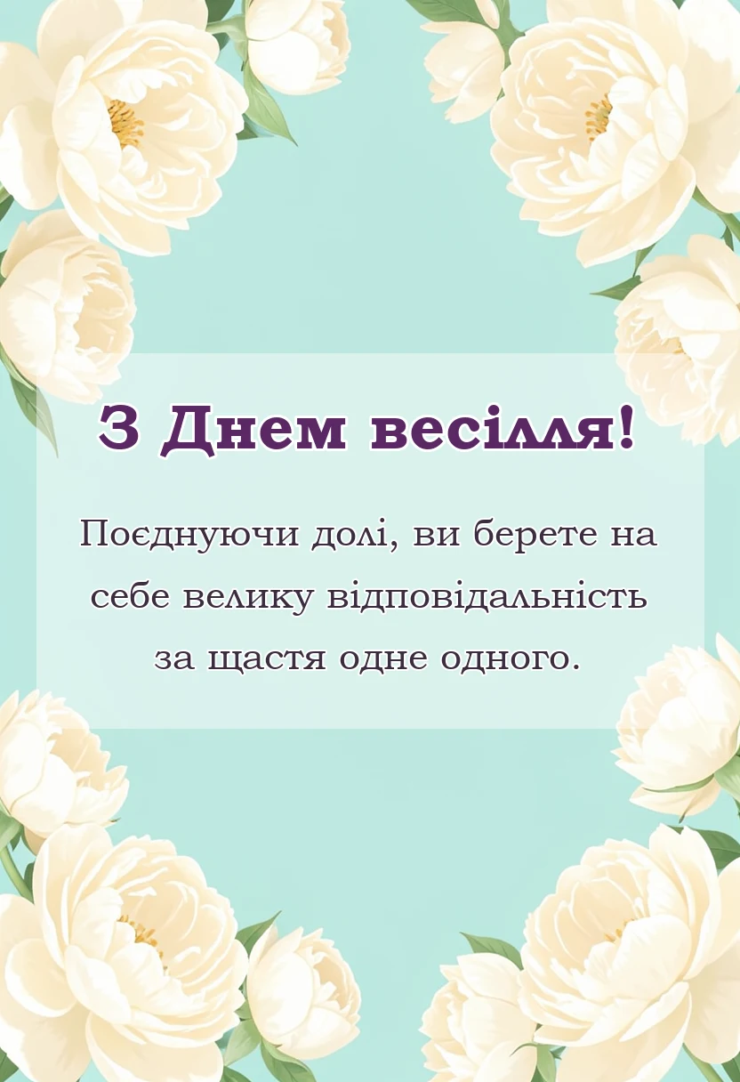 унікальна листівка - гарний тост на весілля