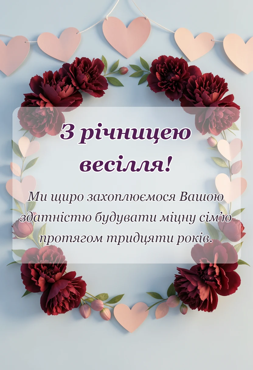листівка з побажанням - перлове весілля картинки