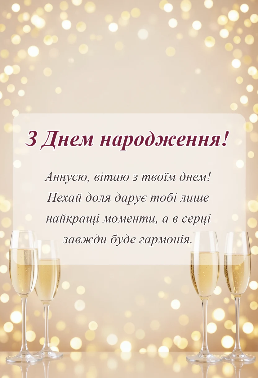 листівка з побажанням - привітання з днем народження анни картинки