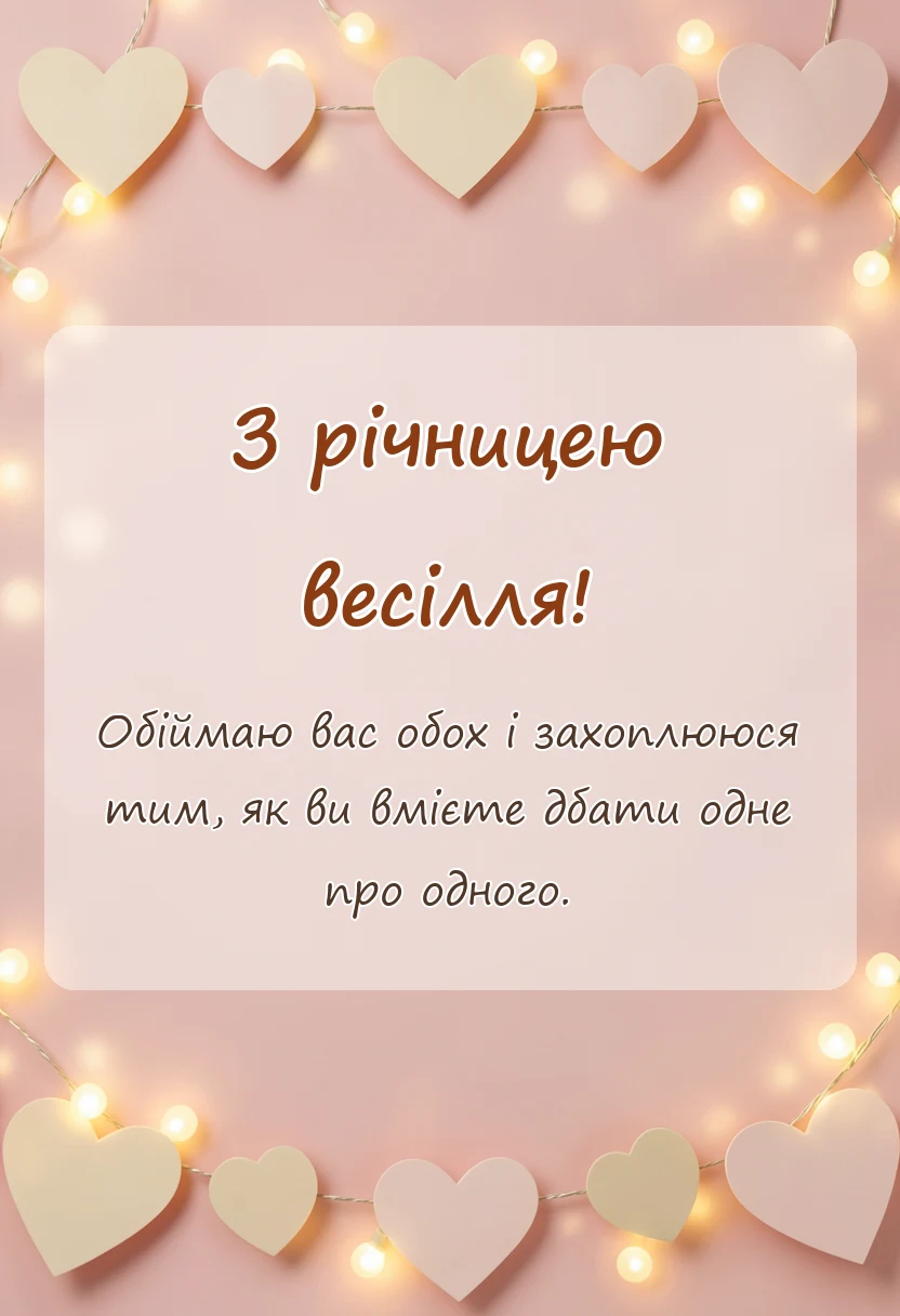 святкова картинка: привітання з річницею весілля своїми словами