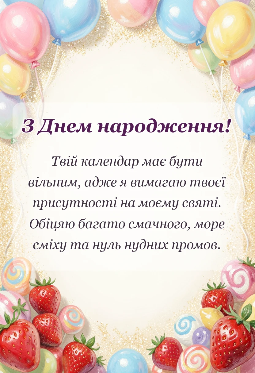 унікальна листівка - смішне запрошення на день народження текст
