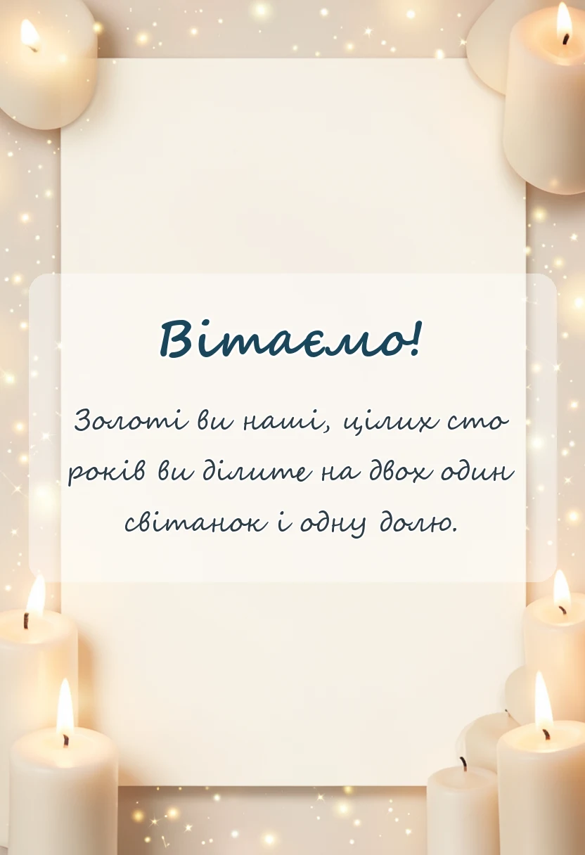 вітальна листівка - привітання з сто років весілля