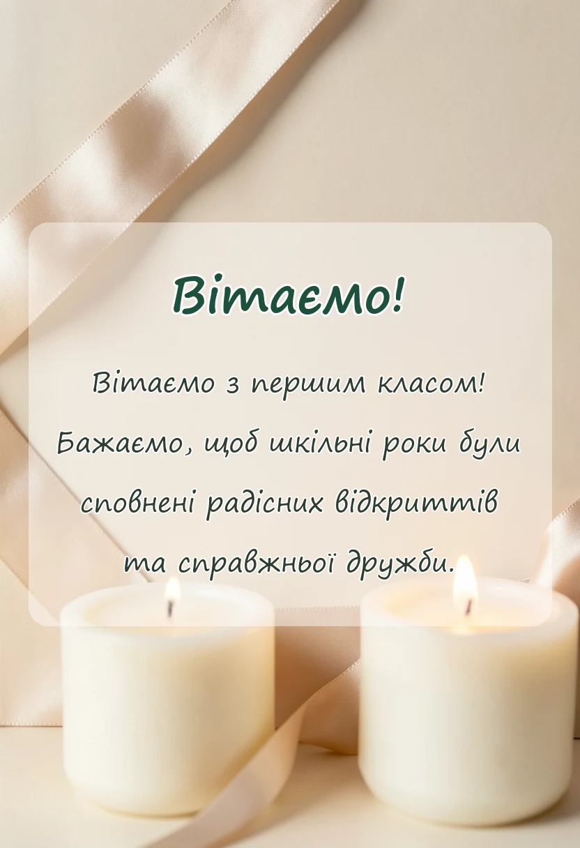 унікальна листівка - привітання з першим класом