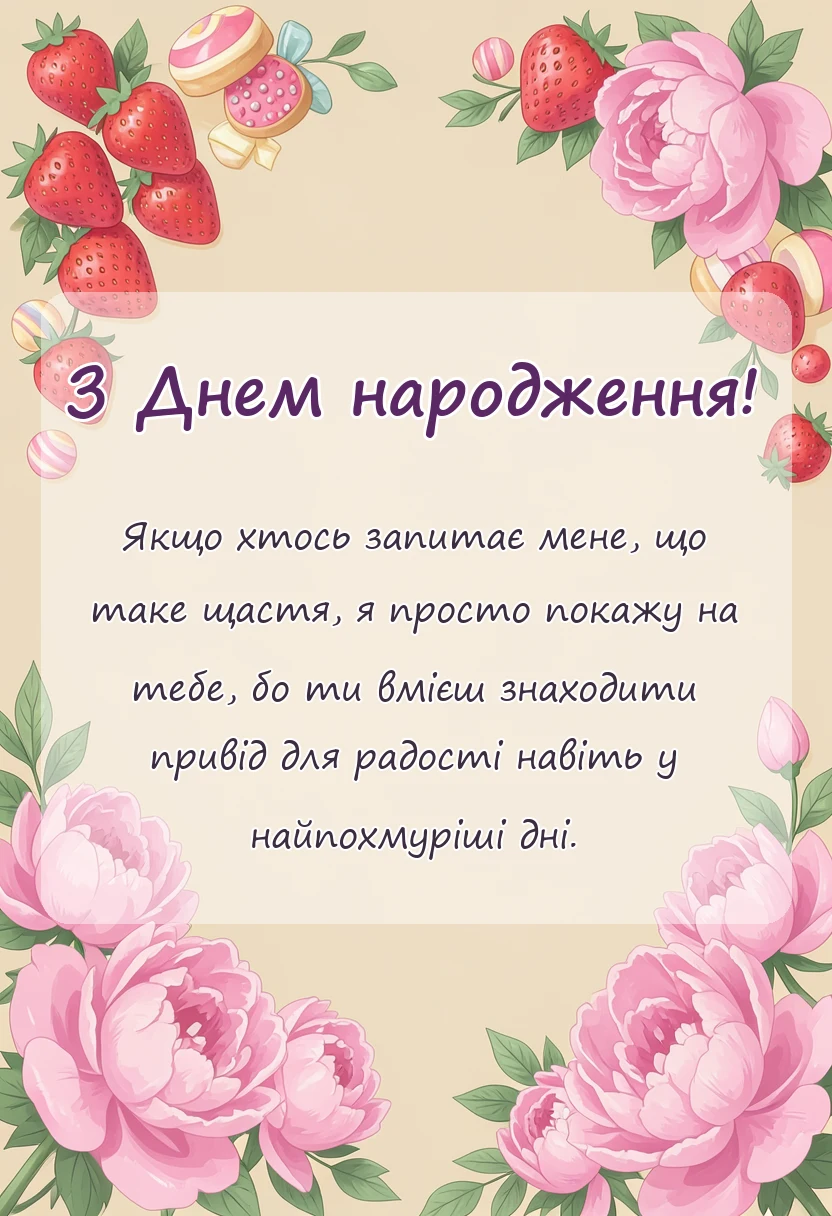 листівка: Щастя своїми словами: добірка зворушливих привітань і побажа