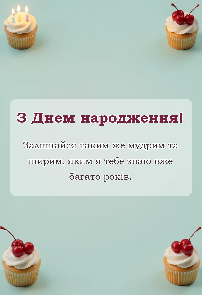 вітальна листівка - привітання з днем народження чоловікові