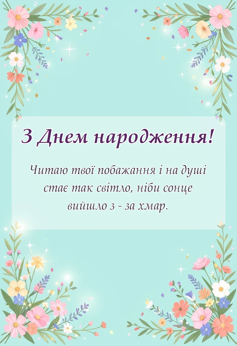 вітальна листівка - подяка за привітання з днем народження найкращі слова