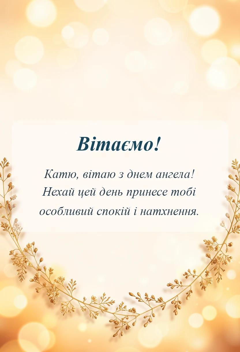 унікальна листівка - привітання з днем ангела катерини