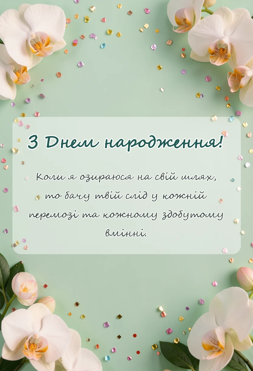 унікальна листівка - привітання з днем народження тренеру в прозі