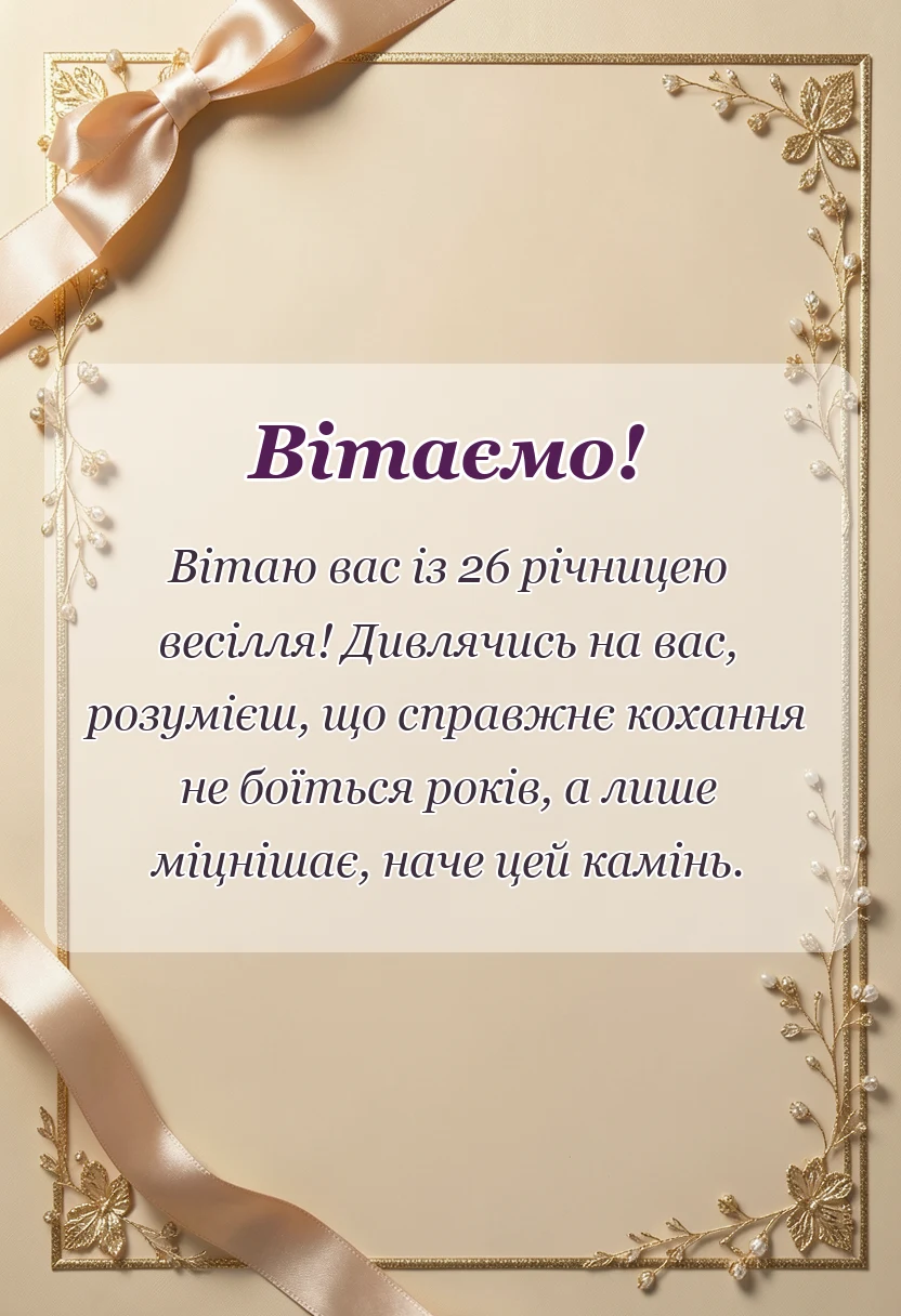 красива листівка: привітання з нефритовим весіллям