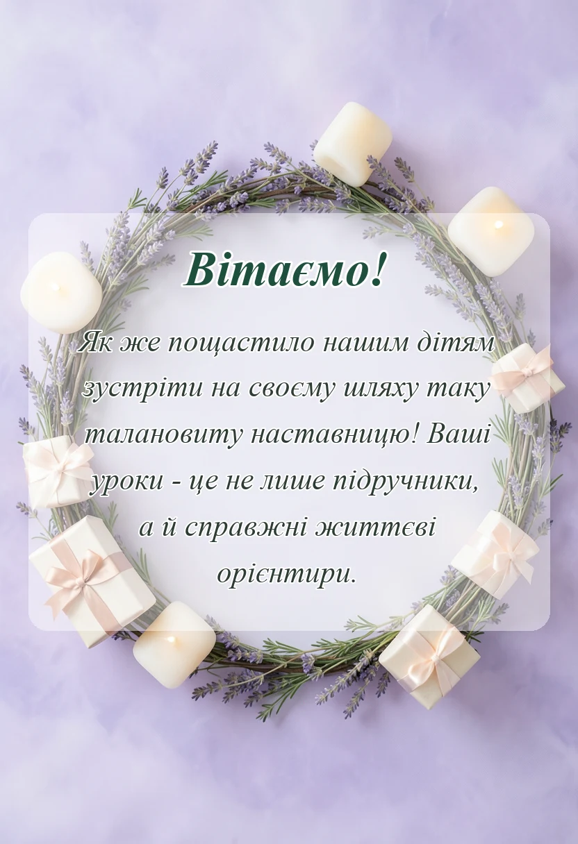 святкова картинка: слова подяки вчительці