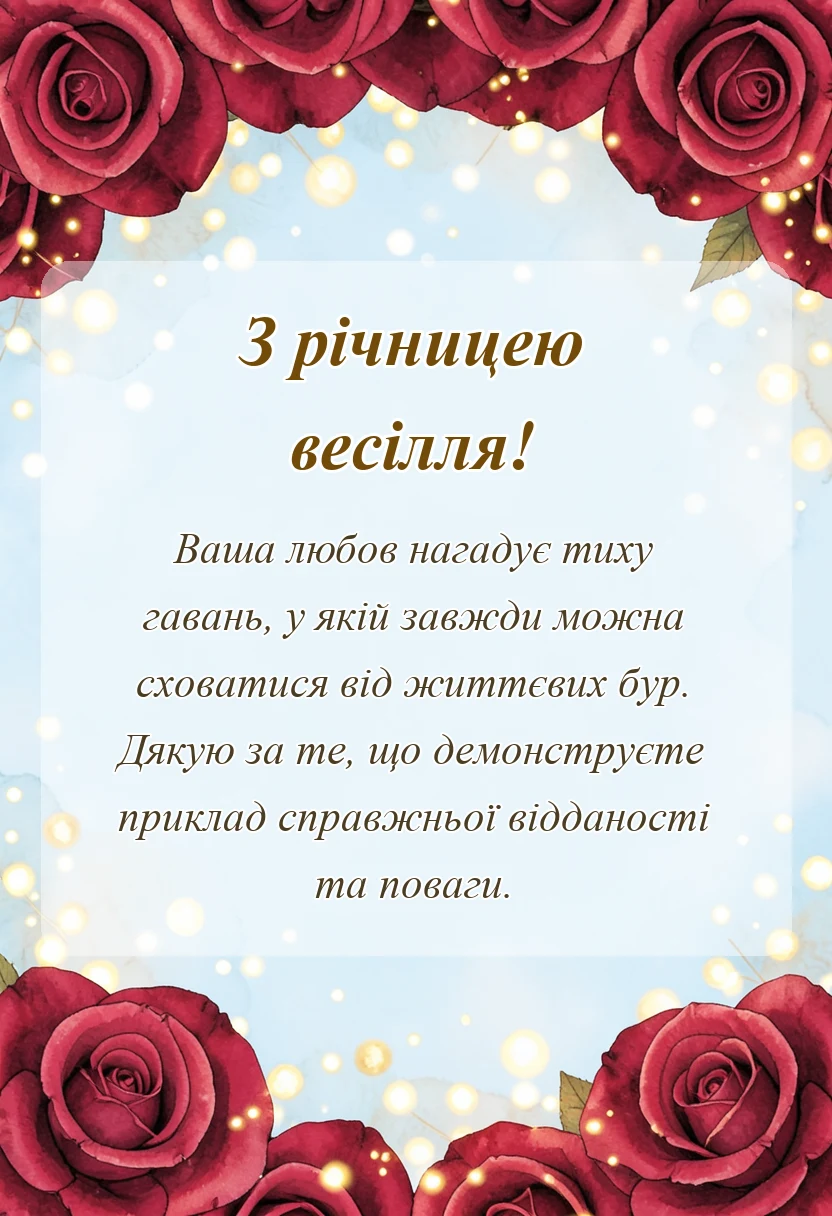 святкова картинка: зворушливі привітання з річницею весілля