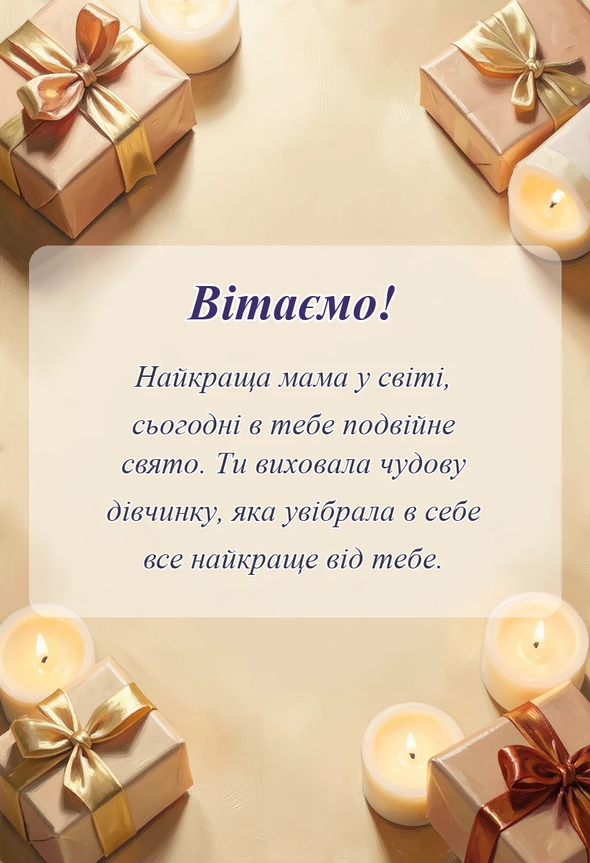 святкова картинка: побажання мамі в день народження доньки