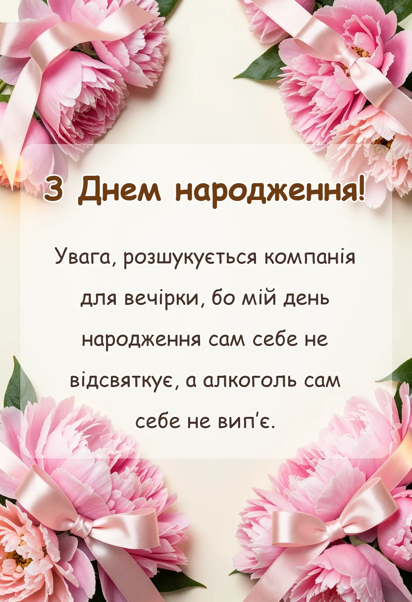 вітальна листівка - смішне запрошення на день народження текст