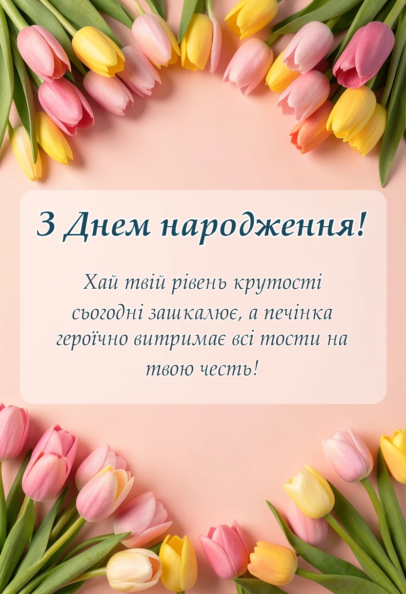 вітальна листівка - привітання з днем народження куму