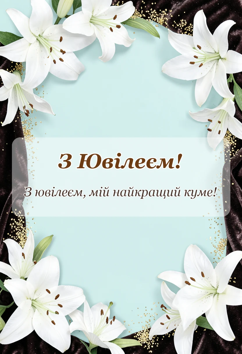 красива листівка: привітання з ювілеєм куму