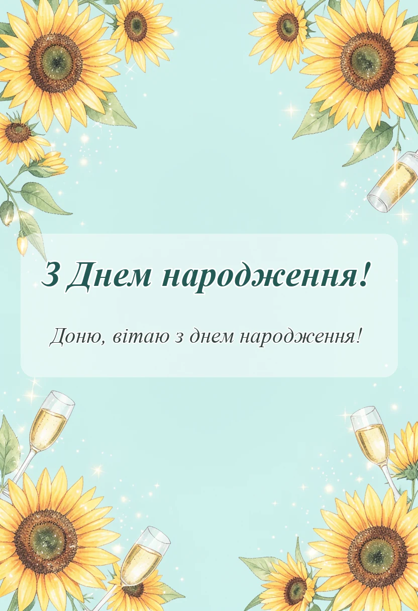 святкова картинка: привітання з днем народження доньці