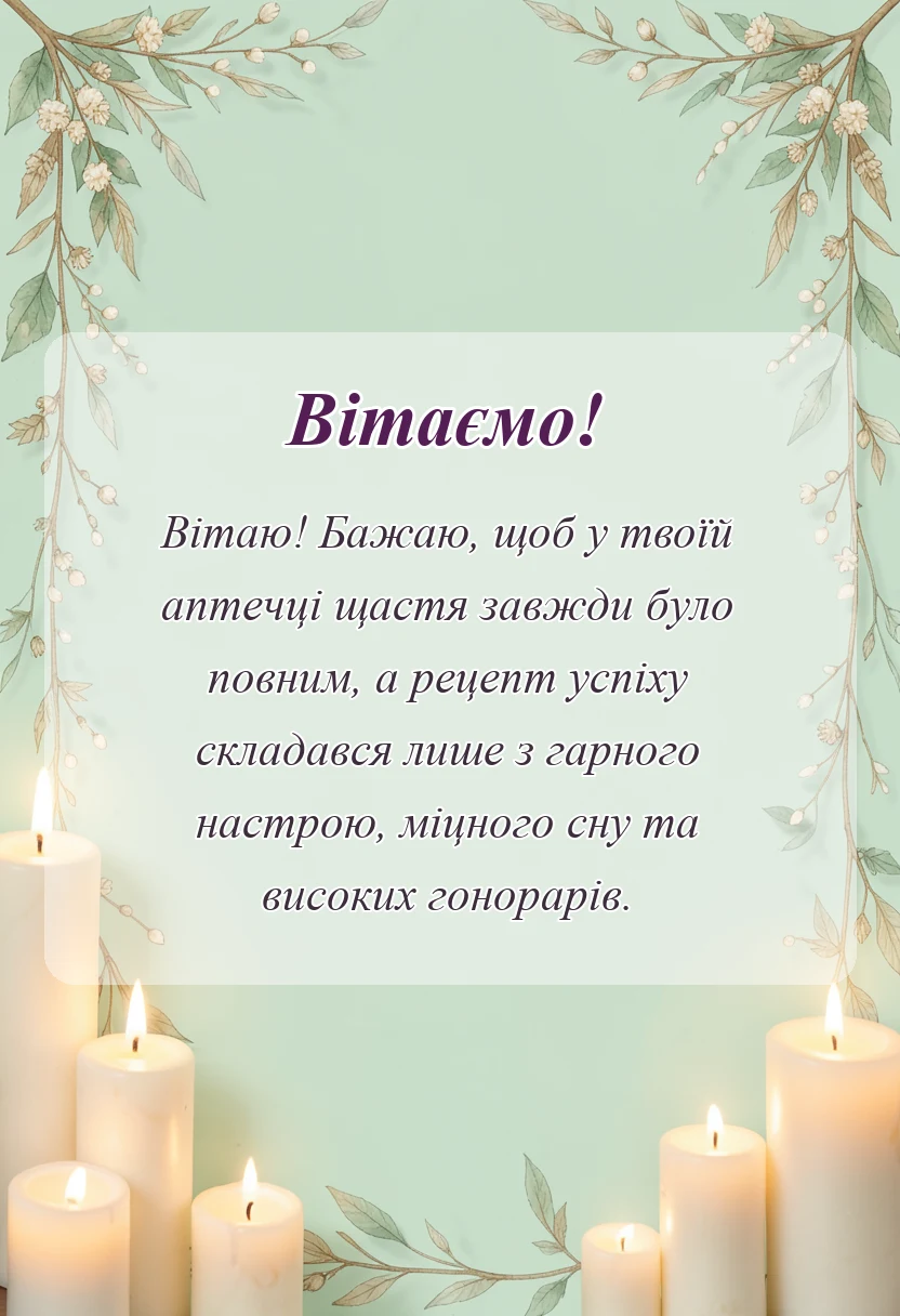 вітальна листівка - короткі привітання з днем медичного працівника
