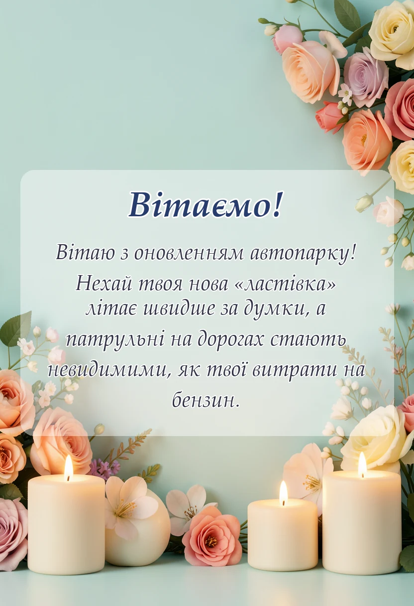 красива листівка: привітання з покупкою машини в прозі