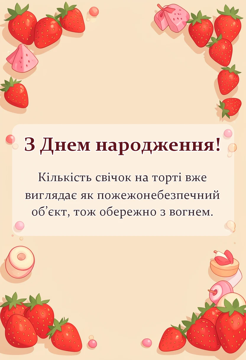 вітальна листівка - короткі смішні привітання з днем народження