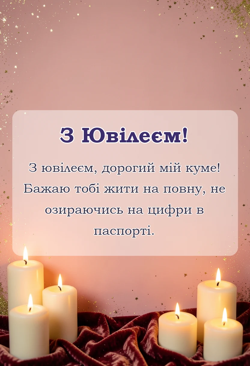 святкова картинка: привітання з ювілеєм куму