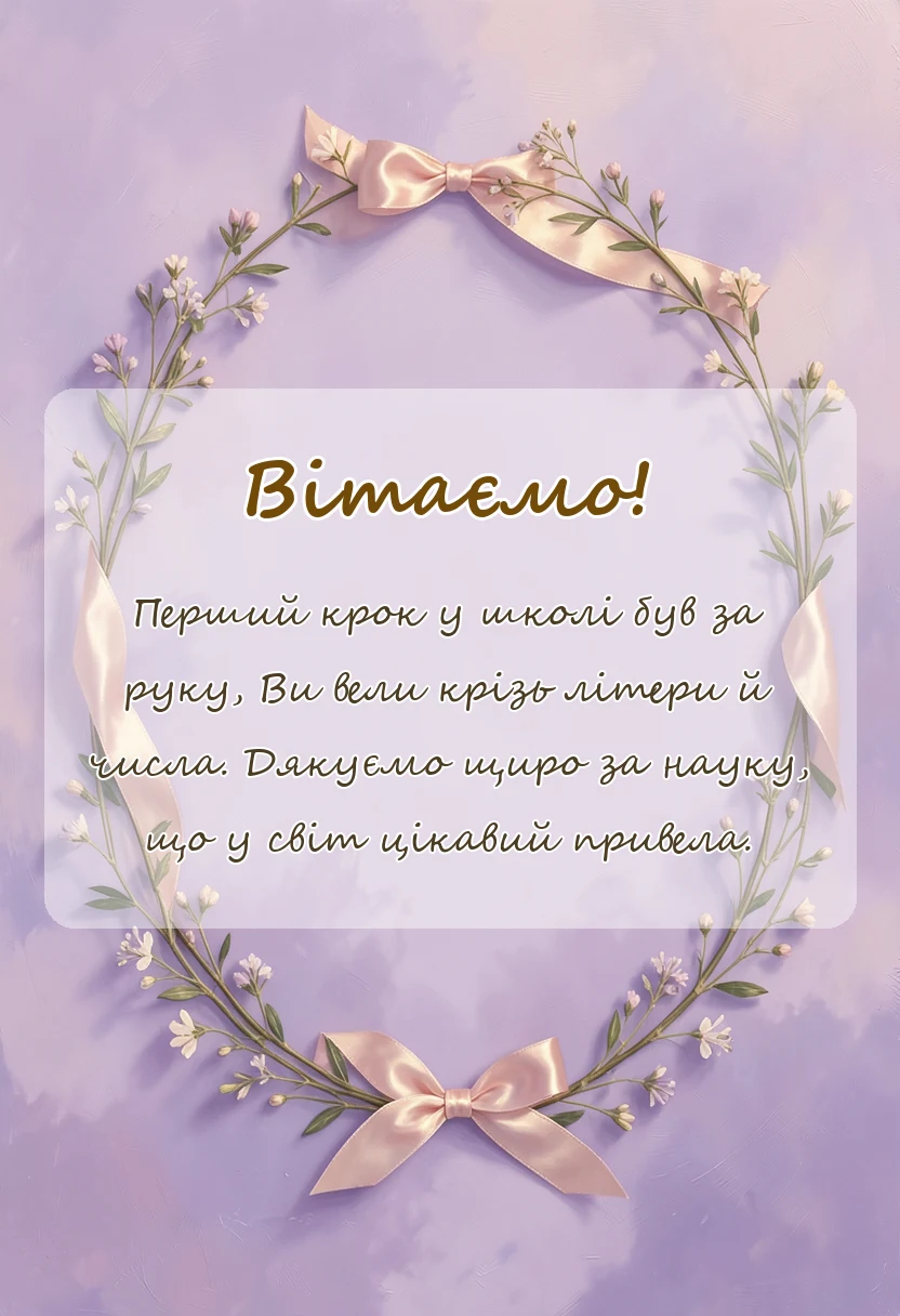 красива листівка: вірші подяки першій вчительці