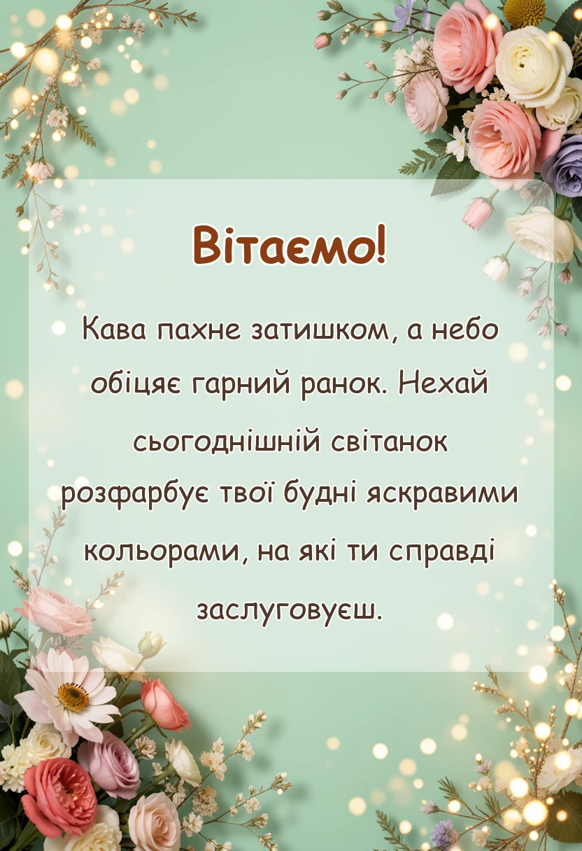 унікальна листівка - картинки доброго ранку
