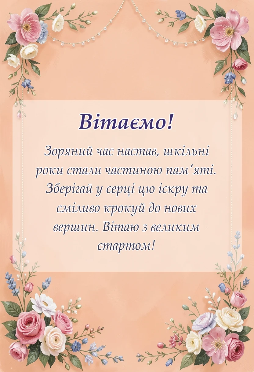 унікальна листівка - привітання з випускним