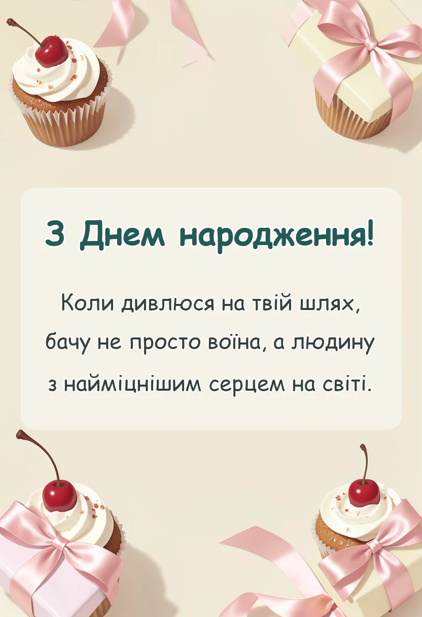 унікальна листівка - привітання з днем народження військового