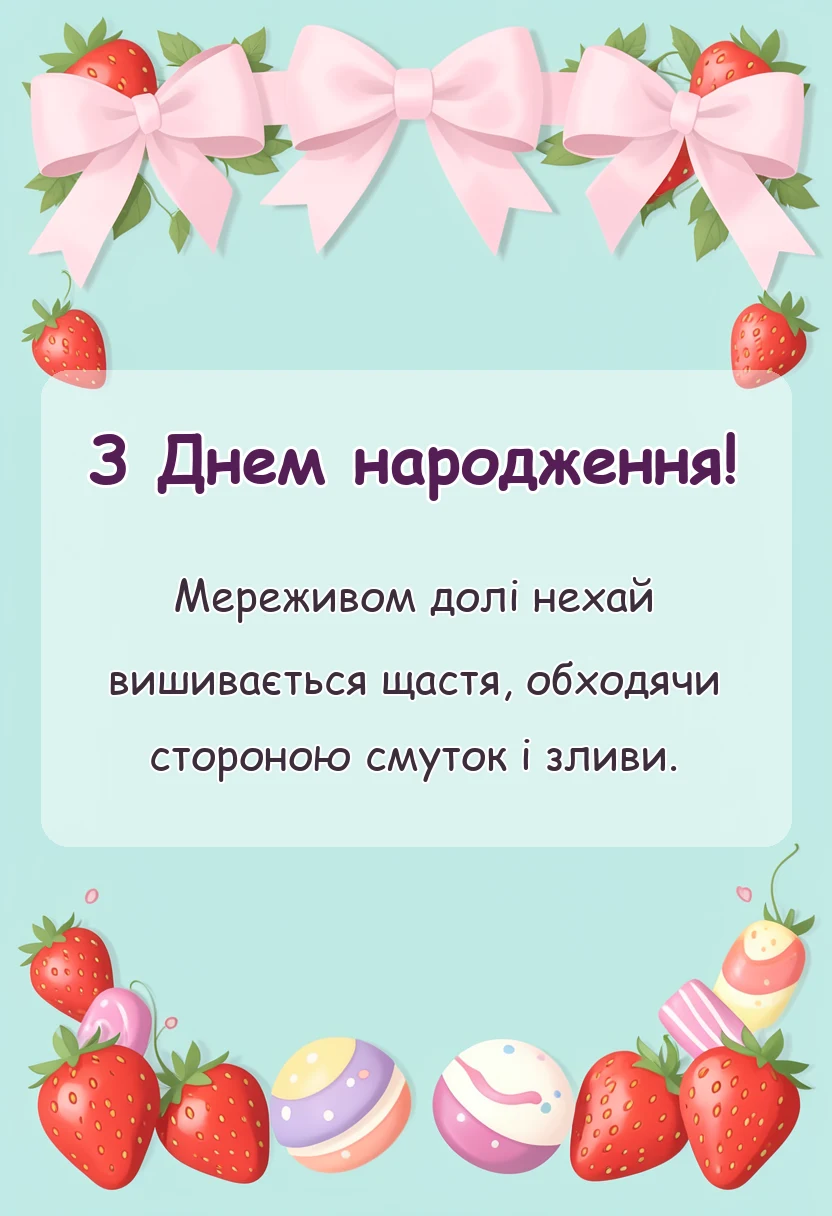 святкова картинка: привітання з днем народження жінці