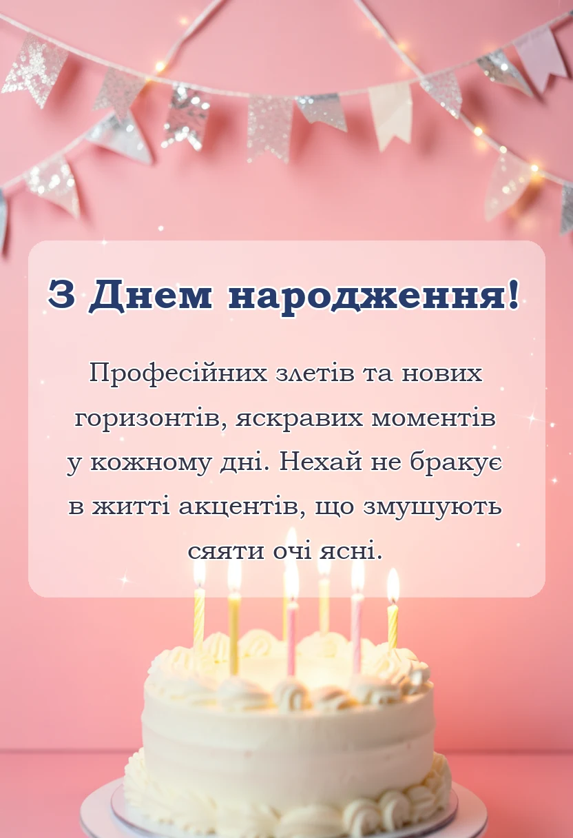 вітальна листівка - привітання з днем народження колезі