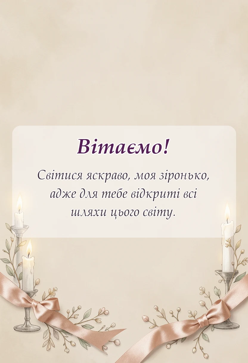 листівка з побажанням - привітання з днем доньки своїми словами